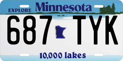 MN license plate 687TYK