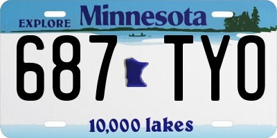 MN license plate 687TYO
