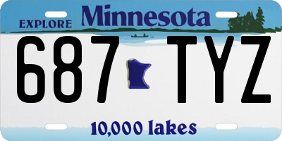 MN license plate 687TYZ