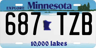 MN license plate 687TZB