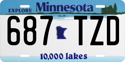 MN license plate 687TZD