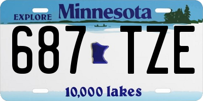 MN license plate 687TZE
