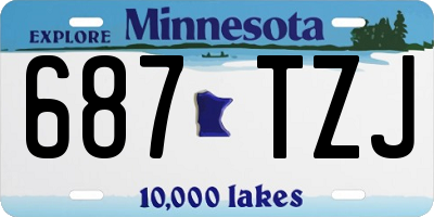 MN license plate 687TZJ