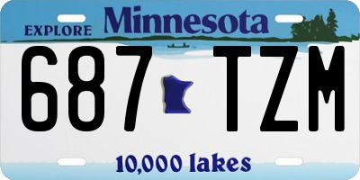 MN license plate 687TZM