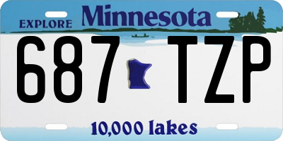 MN license plate 687TZP