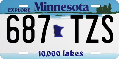 MN license plate 687TZS