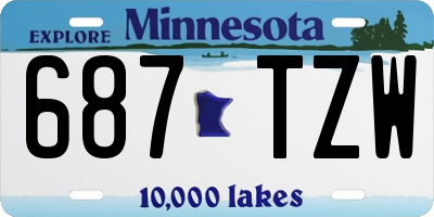 MN license plate 687TZW