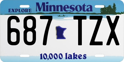 MN license plate 687TZX