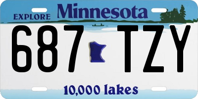 MN license plate 687TZY