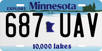 MN license plate 687UAV