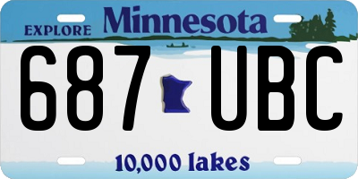 MN license plate 687UBC