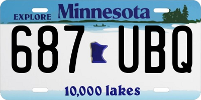 MN license plate 687UBQ
