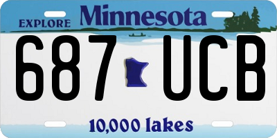 MN license plate 687UCB