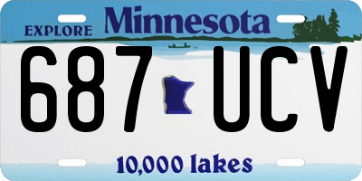 MN license plate 687UCV