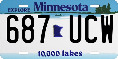 MN license plate 687UCW