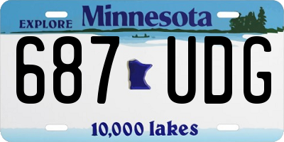 MN license plate 687UDG