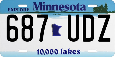 MN license plate 687UDZ