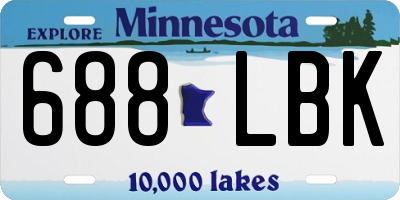 MN license plate 688LBK