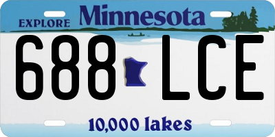 MN license plate 688LCE
