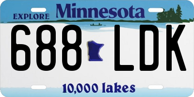 MN license plate 688LDK
