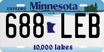 MN license plate 688LEB