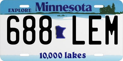 MN license plate 688LEM