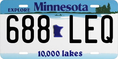 MN license plate 688LEQ