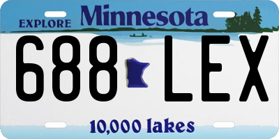 MN license plate 688LEX