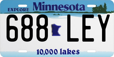 MN license plate 688LEY