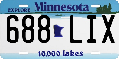 MN license plate 688LIX