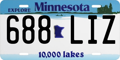 MN license plate 688LIZ
