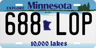 MN license plate 688LOP