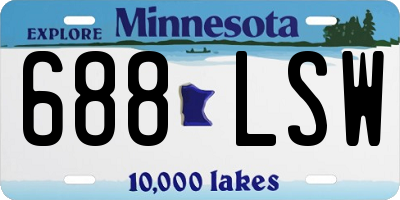 MN license plate 688LSW