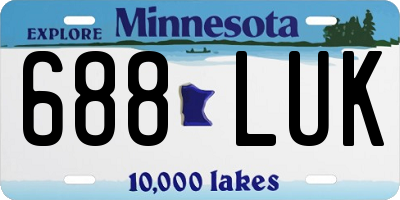 MN license plate 688LUK
