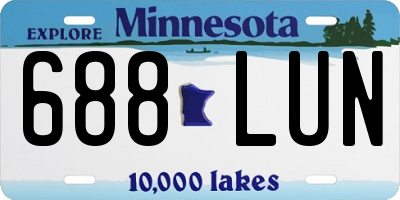 MN license plate 688LUN