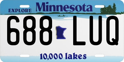 MN license plate 688LUQ