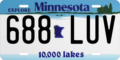 MN license plate 688LUV