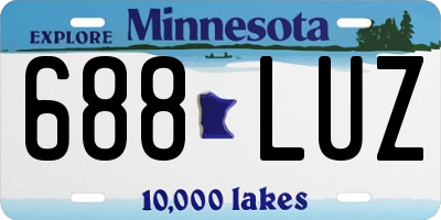 MN license plate 688LUZ