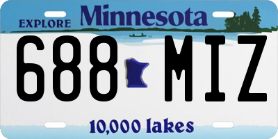 MN license plate 688MIZ