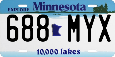 MN license plate 688MYX