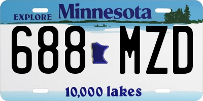 MN license plate 688MZD