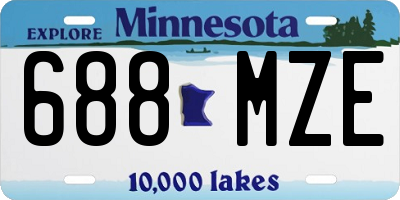 MN license plate 688MZE