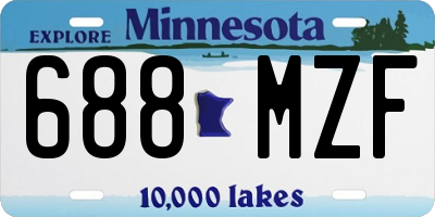 MN license plate 688MZF