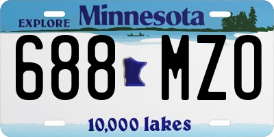 MN license plate 688MZO