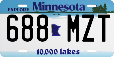 MN license plate 688MZT