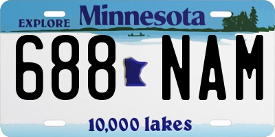 MN license plate 688NAM