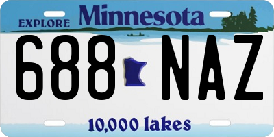 MN license plate 688NAZ