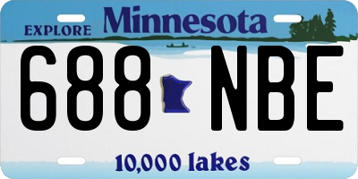MN license plate 688NBE