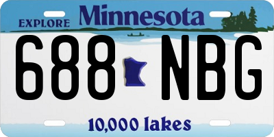 MN license plate 688NBG