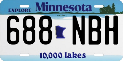 MN license plate 688NBH